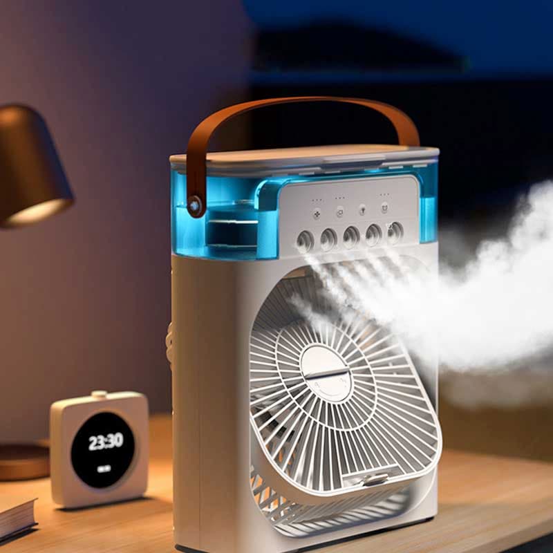 Portable Air Conditioner Fan: Usb Electric Fan With Led Night Light, Fine Mist Water